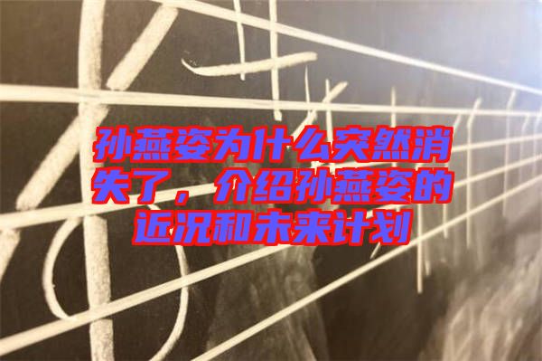 孫燕姿為什么突然消失了，介紹孫燕姿的近況和未來計劃