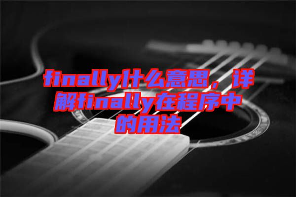 finally什么意思，詳解finally在程序中的用法