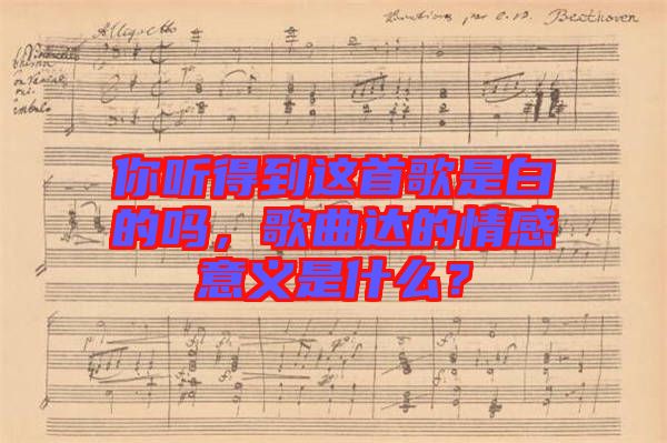 你聽得到這首歌是白的嗎，歌曲達的情感意義是什么？