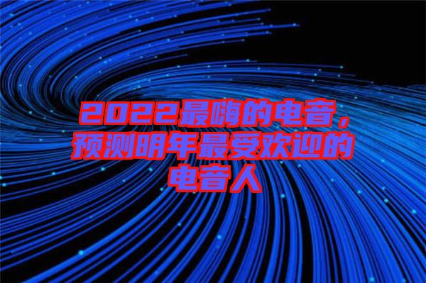 2022最嗨的電音，預(yù)測明年最受歡迎的電音人