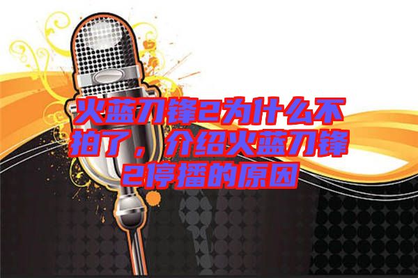 火藍(lán)刀鋒2為什么不拍了，介紹火藍(lán)刀鋒2停播的原因