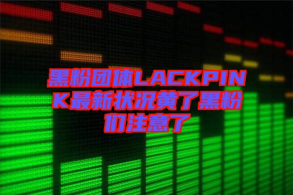 黑粉團體LACKPINK最新狀況黃了黑粉們注意了