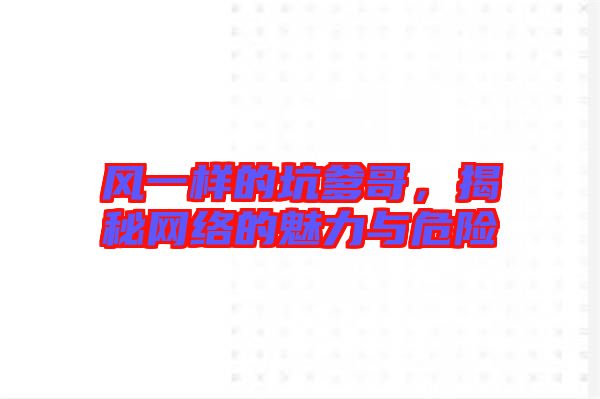 風(fēng)一樣的坑爹哥，揭秘網(wǎng)絡(luò)的魅力與危險(xiǎn)