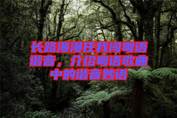 長(zhǎng)路漫漫任我闖粵語(yǔ)諧音，介紹粵語(yǔ)歌曲中的諧音妙語(yǔ)